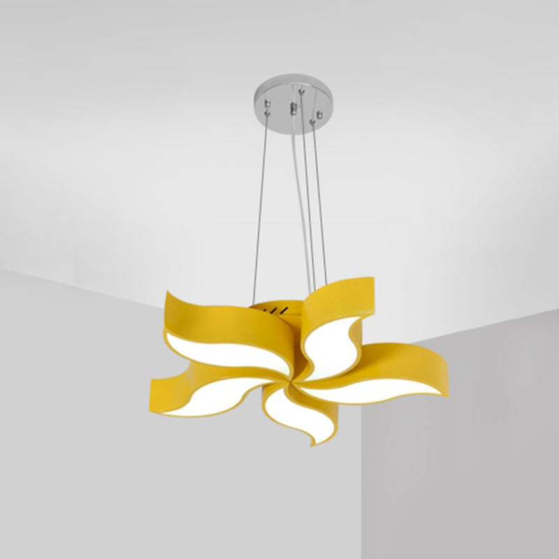 Bauhinia-Like Chandelier Light Macaroon Acrylic LED Yellow Suspension Lighting Fixture Clearhalo 'Ceiling Lights' 'Chandeliers' Lighting' options 1933953