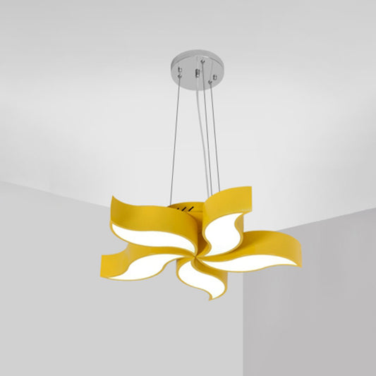 Bauhinia-Like Chandelier Light Macaroon Acrylic LED Yellow Suspension Lighting Fixture Clearhalo 'Ceiling Lights' 'Chandeliers' Lighting' options 1933953