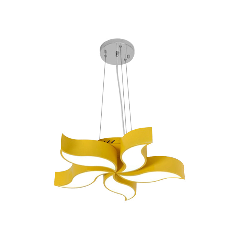 Bauhinia-Like Chandelier Light Macaroon Acrylic LED Yellow Suspension Lighting Fixture Clearhalo 'Ceiling Lights' 'Chandeliers' Lighting' options 1933954