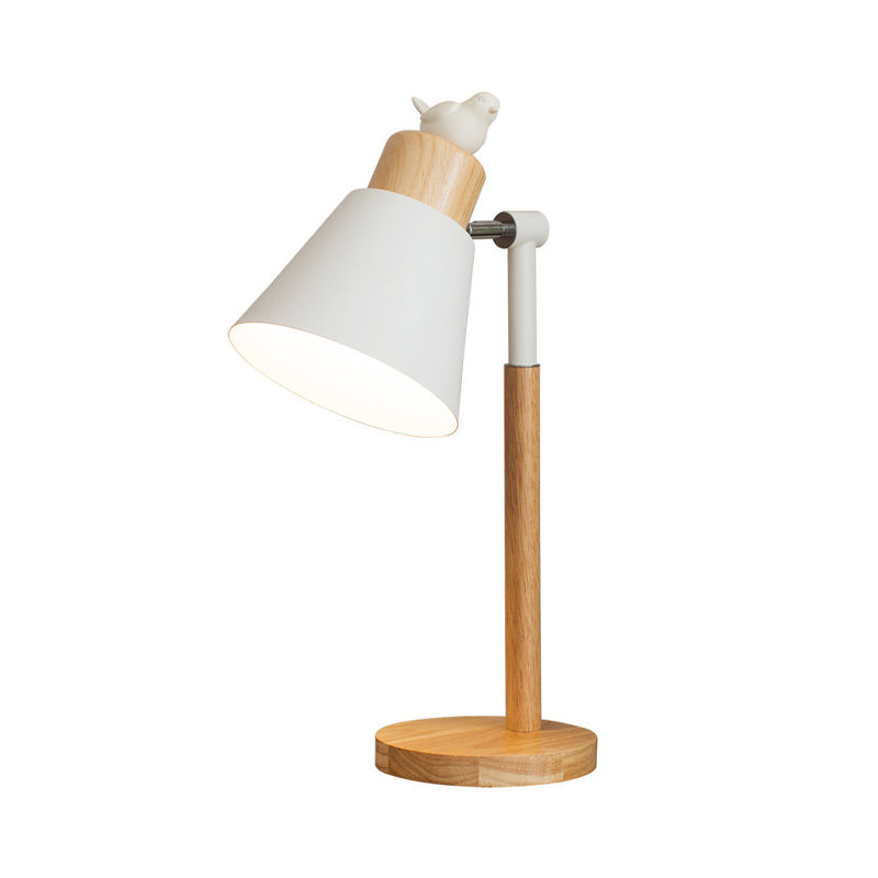 Rotatable Wood Desk Light with Animal Deco Living Room 1 Light Nordic Style Table Lamp in Beige Clearhalo 'Lamps' 'Table Lamps' Lighting' 193404