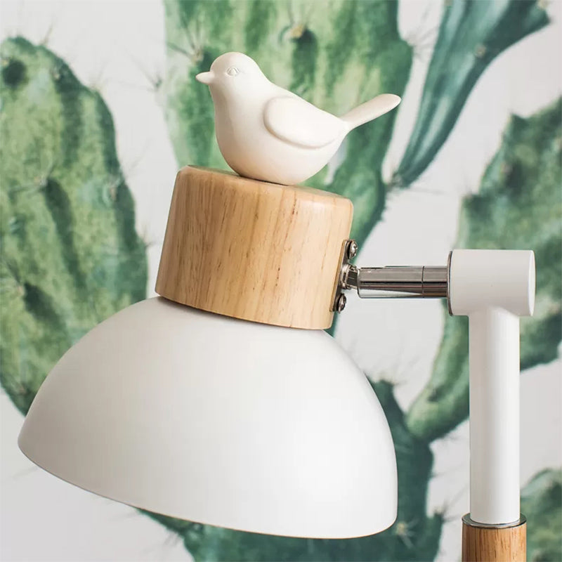 Rotatable Wood Desk Light with Animal Deco Living Room 1 Light Nordic Style Table Lamp in Beige Clearhalo 'Lamps' 'Table Lamps' Lighting' 193406