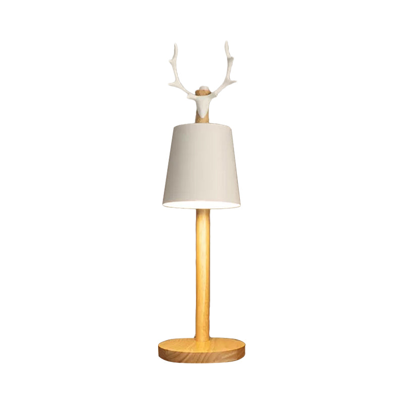 Rotatable Wood Desk Light with Animal Deco Living Room 1 Light Nordic Style Table Lamp in Beige Clearhalo 'Lamps' 'Table Lamps' Lighting' 193410