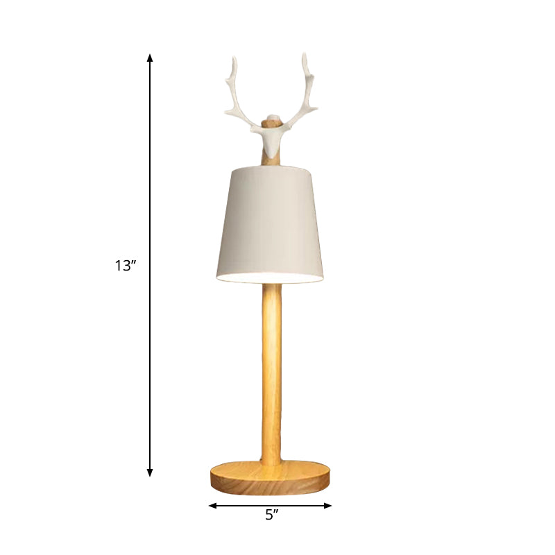 Rotatable Wood Desk Light with Animal Deco Living Room 1 Light Nordic Style Table Lamp in Beige Clearhalo 'Lamps' 'Table Lamps' Lighting' 193411