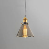 Smoky Grey Glass Pear/Globe Pendant Lamp Retro Style 1 Head Bedside Ceiling Hanging Light in Brass Clearhalo 'Ceiling Lights' 'Glass shade' 'Glass' 'Industrial Pendants' 'Industrial' 'Middle Century Pendants' 'Pendant Lights' 'Pendants' 'Tiffany' Lighting' 1934395