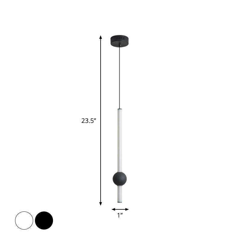 Sword-Shape LED Hanging Lamp Kit Simplicity Acrylic Black/White Suspended Lighting Fixture in Warm/White/3 Color Light Clearhalo 'Ceiling Lights' 'Modern Pendants' 'Modern' 'Pendant Lights' 'Pendants' Lighting' 1934481