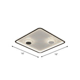 Acrylic Round/Rectangle/Square Flush Light Minimalist Black LED Ceiling Mounted Lamp in Warm/White Light with Decorative Crystal Clearhalo 'Ceiling Lights' 'Close To Ceiling Lights' 'Close to ceiling' 'Flush mount' Lighting' 1934586