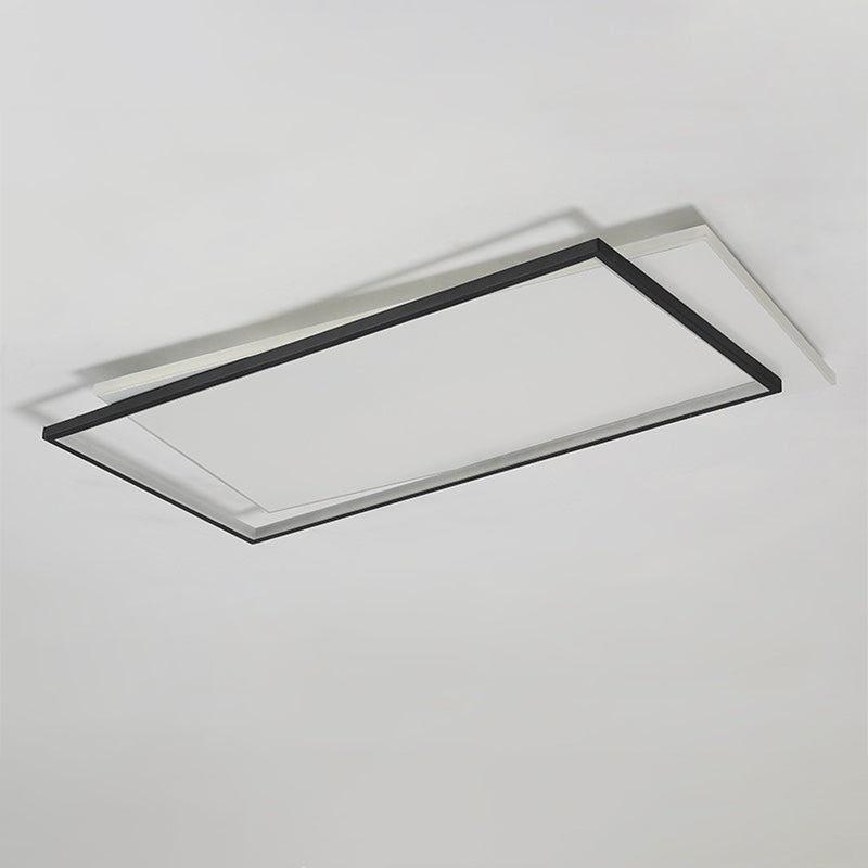 Dual Round/Square/Rectangle Flush Mount Simplicity Acrylic Black LED Ceiling Lighting in Warm/White Light Clearhalo 'Ceiling Lights' 'Close To Ceiling Lights' 'Close to ceiling' 'Flush mount' Lighting' 1934590