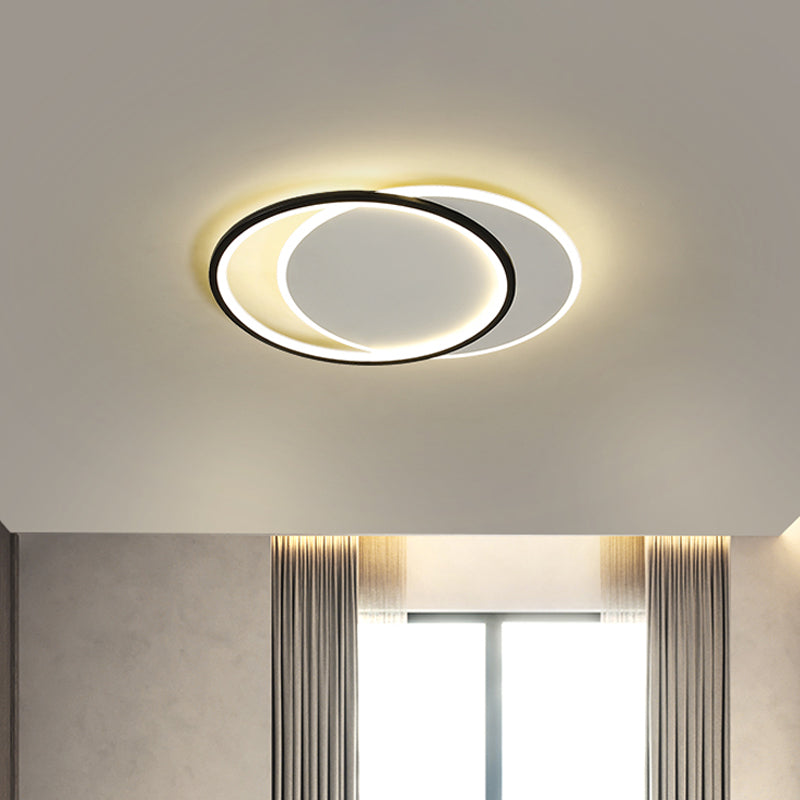 Dual Round/Square/Rectangle Flush Mount Simplicity Acrylic Black LED Ceiling Lighting in Warm/White Light Clearhalo 'Ceiling Lights' 'Close To Ceiling Lights' 'Close to ceiling' 'Flush mount' Lighting' 1934594