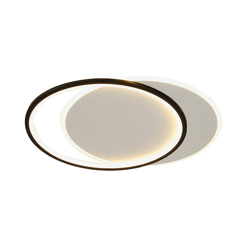 Dual Round/Square/Rectangle Flush Mount Simplicity Acrylic Black LED Ceiling Lighting in Warm/White Light Clearhalo 'Ceiling Lights' 'Close To Ceiling Lights' 'Close to ceiling' 'Flush mount' Lighting' 1934595