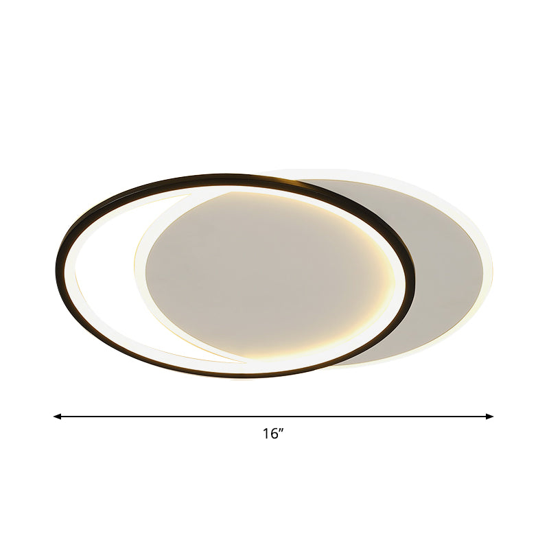 Dual Round/Square/Rectangle Flush Mount Simplicity Acrylic Black LED Ceiling Lighting in Warm/White Light Clearhalo 'Ceiling Lights' 'Close To Ceiling Lights' 'Close to ceiling' 'Flush mount' Lighting' 1934596