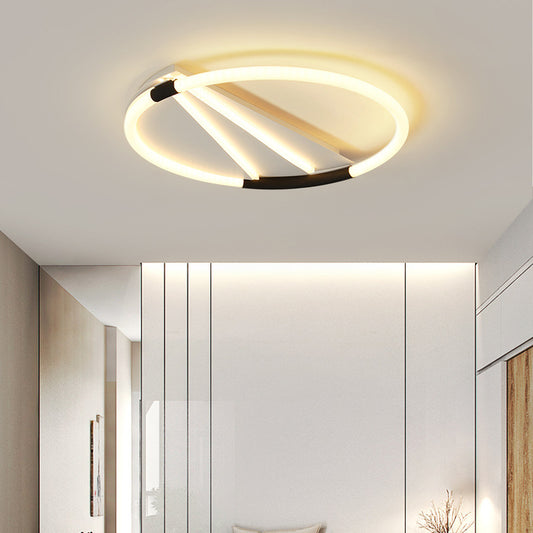 Simple LED Ceiling Flush Light White Rectangle/Round/Square Flushmount Lighting with Acrylic Shade in Warm/White Light White Round Clearhalo 'Ceiling Lights' 'Close To Ceiling Lights' 'Close to ceiling' 'Flush mount' Lighting' 1934607
