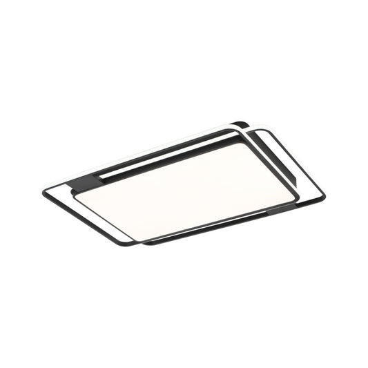 Black Square/Round/Rectangle Ceiling Flush Modern LED Acrylic Flushmount Lighting in Warm/White Light for Bedroom Clearhalo 'Ceiling Lights' 'Close To Ceiling Lights' 'Close to ceiling' 'Flush mount' Lighting' 1934660