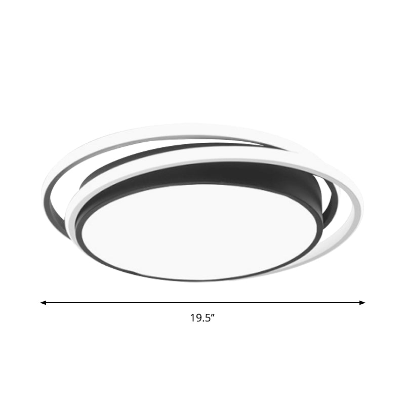 Black Square/Round/Rectangle Ceiling Flush Modern LED Acrylic Flushmount Lighting in Warm/White Light for Bedroom Clearhalo 'Ceiling Lights' 'Close To Ceiling Lights' 'Close to ceiling' 'Flush mount' Lighting' 1934666