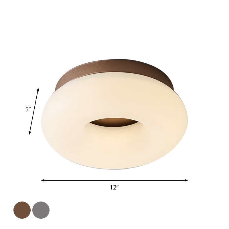 Corridor LED Ceiling Mount Light Minimal Grey/Coffee Flushmount with Round/Triangle Acrylic Shade Clearhalo 'Ceiling Lights' 'Close To Ceiling Lights' 'Close to ceiling' 'Flush mount' Lighting' 1934717