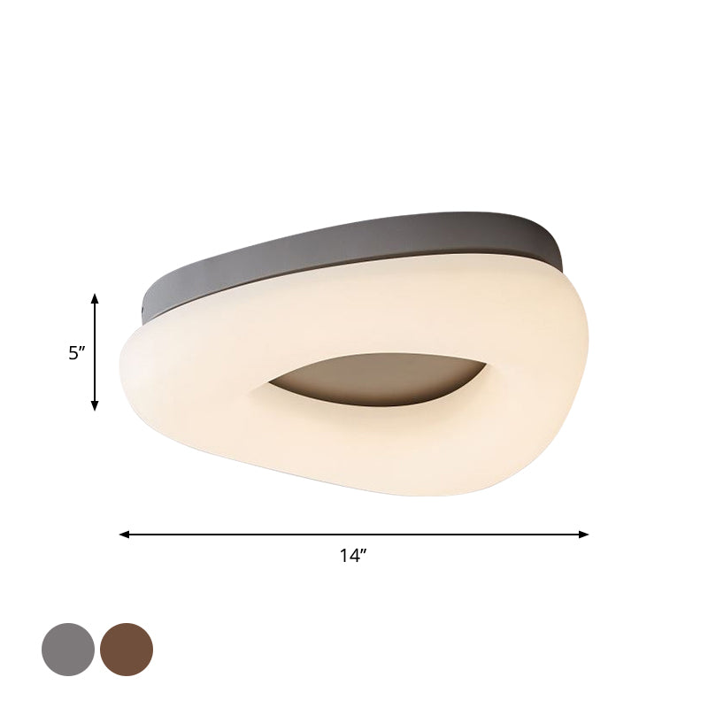 Corridor LED Ceiling Mount Light Minimal Grey/Coffee Flushmount with Round/Triangle Acrylic Shade Clearhalo 'Ceiling Lights' 'Close To Ceiling Lights' 'Close to ceiling' 'Flush mount' Lighting' 1934721