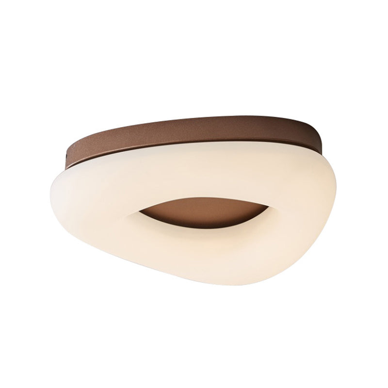 Corridor LED Ceiling Mount Light Minimal Grey/Coffee Flushmount with Round/Triangle Acrylic Shade Coffee Triangle Clearhalo 'Ceiling Lights' 'Close To Ceiling Lights' 'Close to ceiling' 'Flush mount' Lighting' 1934722