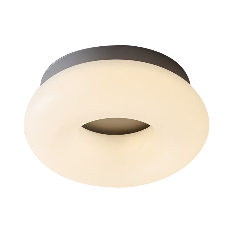 Corridor LED Ceiling Mount Light Minimal Grey/Coffee Flushmount with Round/Triangle Acrylic Shade Grey Round Clearhalo 'Ceiling Lights' 'Close To Ceiling Lights' 'Close to ceiling' 'Flush mount' Lighting' 1934724