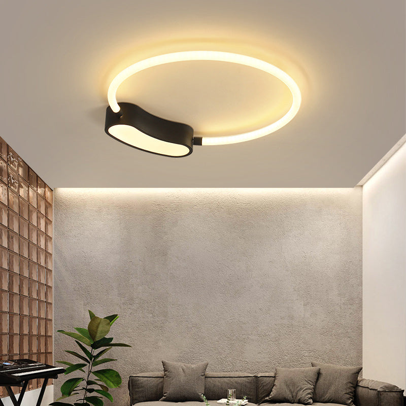 Minimalist LED Ceiling Mount Lamp White Round/Square/Rectangular Flush Mount with Acrylic Shade, Warm/White Light White Round Clearhalo 'Ceiling Lights' 'Close To Ceiling Lights' 'Close to ceiling' 'Flush mount' Lighting' 1934758