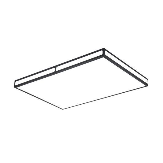 Black Square/Rectangle LED Flush Light Minimalistic Acrylic Close to Ceiling Lamp for Living Room Clearhalo 'Ceiling Lights' 'Close To Ceiling Lights' 'Close to ceiling' 'Flush mount' Lighting' 1934944