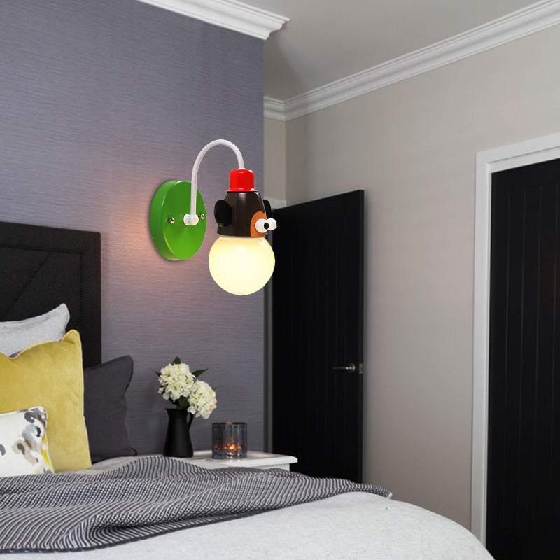 Monkey Hallway Child Bedroom Wall Light Metal 1 Light Multi-Colored Wall Sconce Clearhalo 'Wall Lamps & Sconces' 'Wall Lights' Lighting' 193495