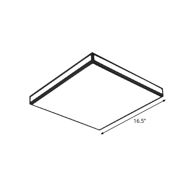 Black Square/Rectangle LED Flush Light Minimalistic Acrylic Close to Ceiling Lamp for Living Room Clearhalo 'Ceiling Lights' 'Close To Ceiling Lights' 'Close to ceiling' 'Flush mount' Lighting' 1934950