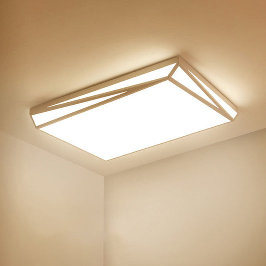 White Square/Rectangular Box Ceiling Flush Simple LED Acrylic Flushmount Lighting for Guest Room Clearhalo 'Ceiling Lights' 'Close To Ceiling Lights' 'Close to ceiling' 'Flush mount' Lighting' 1934952