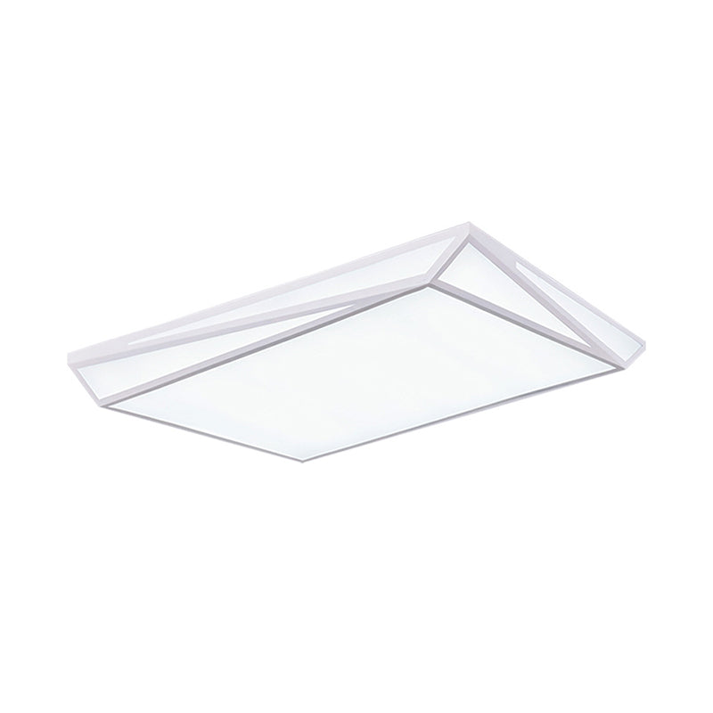 White Square/Rectangular Box Ceiling Flush Simple LED Acrylic Flushmount Lighting for Guest Room Clearhalo 'Ceiling Lights' 'Close To Ceiling Lights' 'Close to ceiling' 'Flush mount' Lighting' 1934953