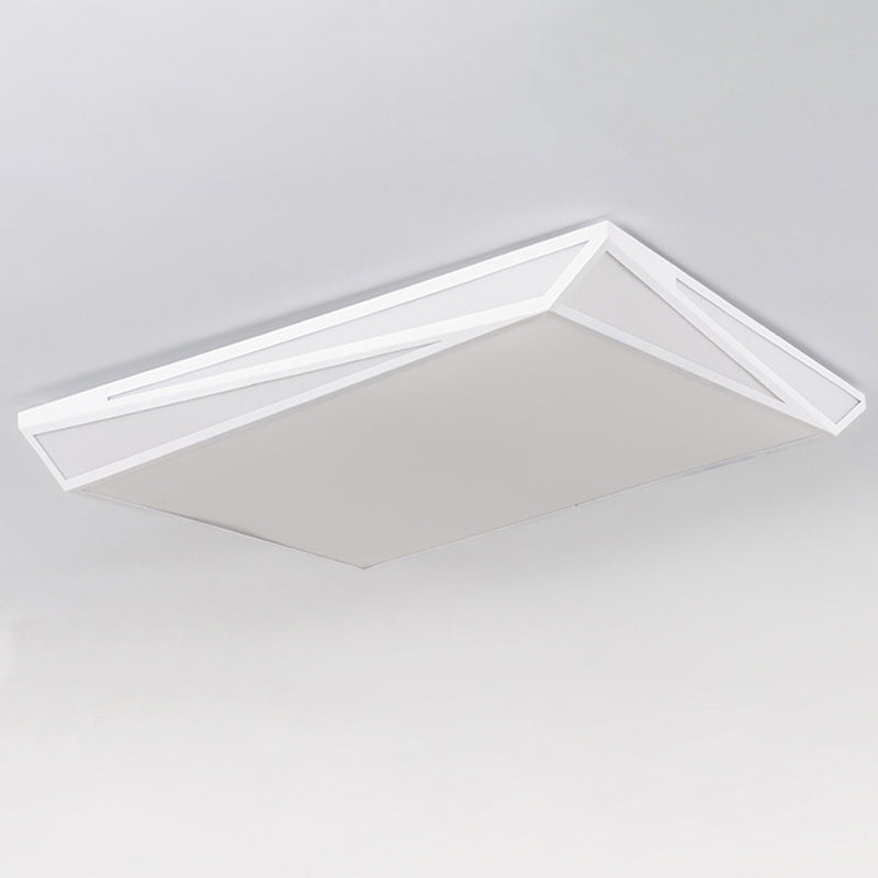 White Square/Rectangular Box Ceiling Flush Simple LED Acrylic Flushmount Lighting for Guest Room Clearhalo 'Ceiling Lights' 'Close To Ceiling Lights' 'Close to ceiling' 'Flush mount' Lighting' 1934954