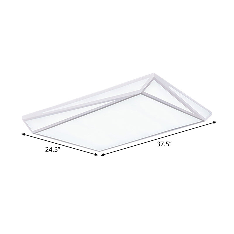 White Square/Rectangular Box Ceiling Flush Simple LED Acrylic Flushmount Lighting for Guest Room Clearhalo 'Ceiling Lights' 'Close To Ceiling Lights' 'Close to ceiling' 'Flush mount' Lighting' 1934955