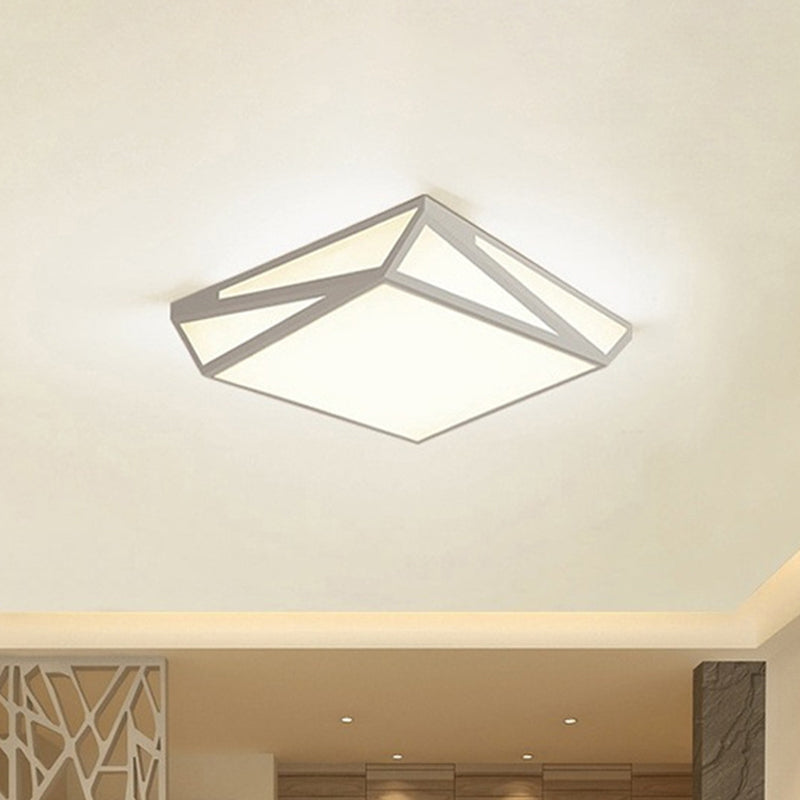 White Square/Rectangular Box Ceiling Flush Simple LED Acrylic Flushmount Lighting for Guest Room White Square Clearhalo 'Ceiling Lights' 'Close To Ceiling Lights' 'Close to ceiling' 'Flush mount' Lighting' 1934956