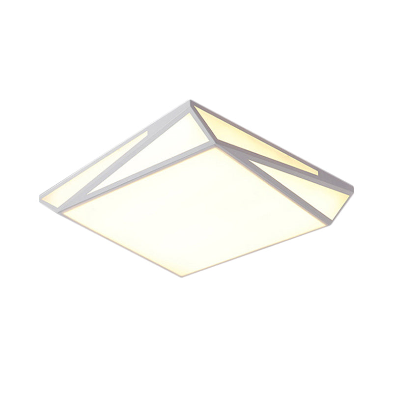 White Square/Rectangular Box Ceiling Flush Simple LED Acrylic Flushmount Lighting for Guest Room Clearhalo 'Ceiling Lights' 'Close To Ceiling Lights' 'Close to ceiling' 'Flush mount' Lighting' 1934958