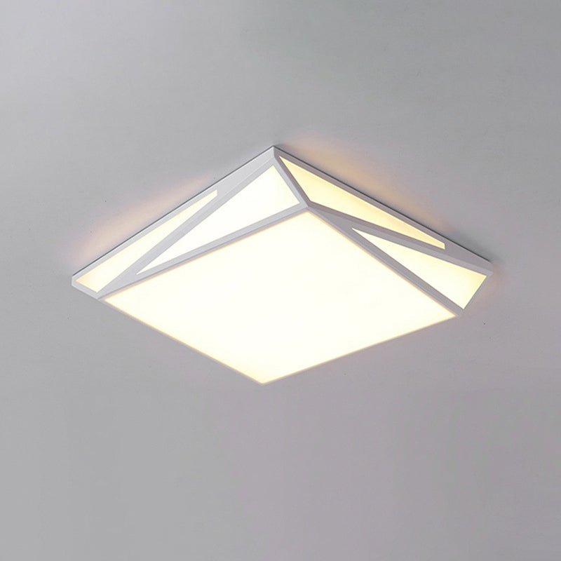 White Square/Rectangular Box Ceiling Flush Simple LED Acrylic Flushmount Lighting for Guest Room Clearhalo 'Ceiling Lights' 'Close To Ceiling Lights' 'Close to ceiling' 'Flush mount' Lighting' 1934959