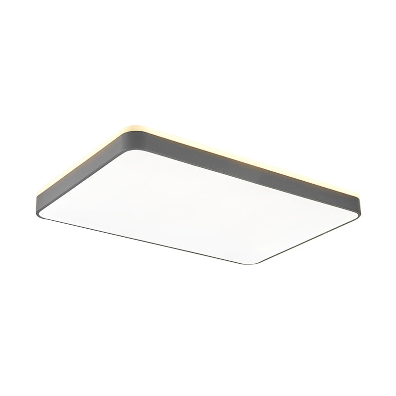 Acrylic Square/Rectangle Ceiling Lamp Simplicity LED Grey/White Flush Mounted Light in Warm/White Light for Bedroom Clearhalo 'Ceiling Lights' 'Close To Ceiling Lights' 'Close to ceiling' 'Flush mount' Lighting' 1934962