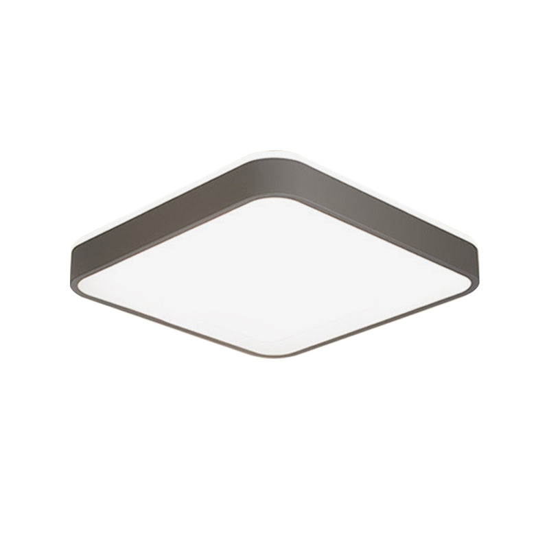 Acrylic Square/Rectangle Ceiling Lamp Simplicity LED Grey/White Flush Mounted Light in Warm/White Light for Bedroom Clearhalo 'Ceiling Lights' 'Close To Ceiling Lights' 'Close to ceiling' 'Flush mount' Lighting' 1934966