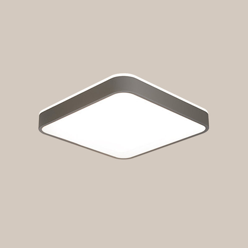 Acrylic Square/Rectangle Ceiling Lamp Simplicity LED Grey/White Flush Mounted Light in Warm/White Light for Bedroom Clearhalo 'Ceiling Lights' 'Close To Ceiling Lights' 'Close to ceiling' 'Flush mount' Lighting' 1934967