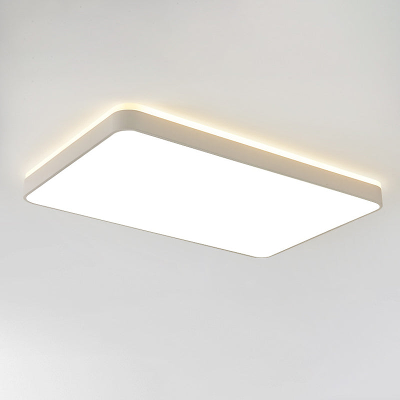 Acrylic Square/Rectangle Ceiling Lamp Simplicity LED Grey/White Flush Mounted Light in Warm/White Light for Bedroom Clearhalo 'Ceiling Lights' 'Close To Ceiling Lights' 'Close to ceiling' 'Flush mount' Lighting' 1934972