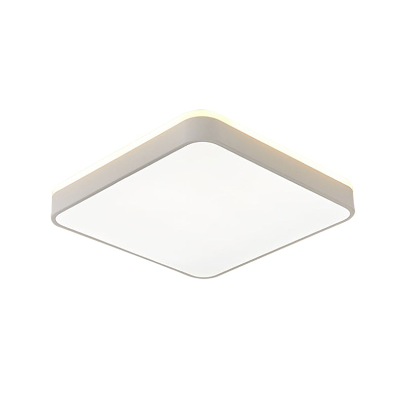 Acrylic Square/Rectangle Ceiling Lamp Simplicity LED Grey/White Flush Mounted Light in Warm/White Light for Bedroom Clearhalo 'Ceiling Lights' 'Close To Ceiling Lights' 'Close to ceiling' 'Flush mount' Lighting' 1934974