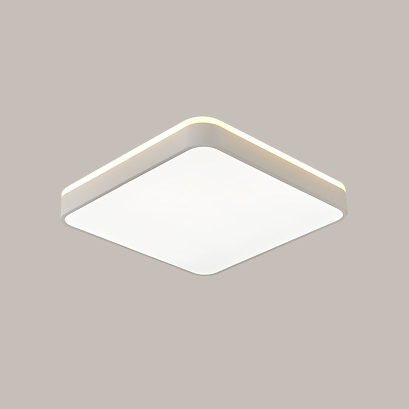 Acrylic Square/Rectangle Ceiling Lamp Simplicity LED Grey/White Flush Mounted Light in Warm/White Light for Bedroom Clearhalo 'Ceiling Lights' 'Close To Ceiling Lights' 'Close to ceiling' 'Flush mount' Lighting' 1934975