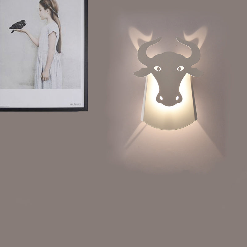 Metal Ox Wall Mount Lighting Modern Integrated Led Indoor Wall Lamp for Living Room White Clearhalo 'Wall Lamps & Sconces' 'Wall Lights' Lighting' 193500