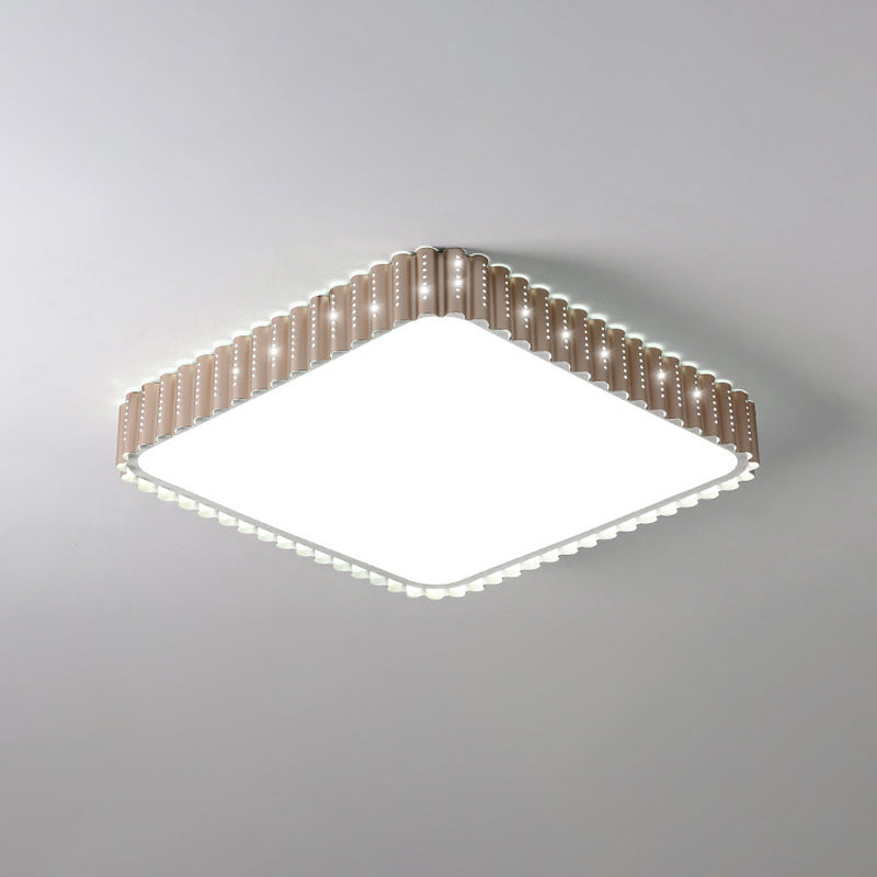 Square/Flower/Rectangle Flush Mount Light Modern Iron Gold LED Flushmount Ceiling Lamp in Warm/White Light with Circle Cutouts Clearhalo 'Ceiling Lights' 'Close To Ceiling Lights' 'Close to ceiling' 'Flush mount' Lighting' 1935023