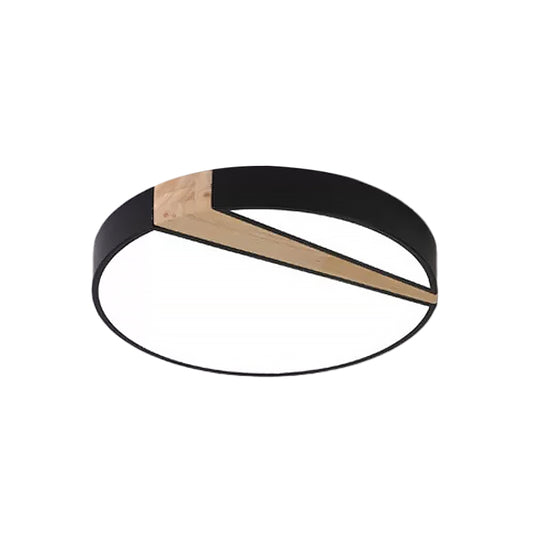 Black-Wood Spliced Ceiling Light Modern Acrylic Square/Rectangle/Round LED Flush Mounted Lamp in White/3 Color Light Clearhalo 'Ceiling Lights' 'Close To Ceiling Lights' 'Close to ceiling' 'Flush mount' Lighting' 1935041