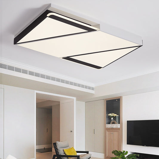 Simple Square/Rectangle Splicing Flush Light Iron Bedroom LED Ceiling Light Fixture in White/3 Color Light Clearhalo 'Ceiling Lights' 'Close To Ceiling Lights' 'Close to ceiling' 'Flush mount' Lighting' 1935064