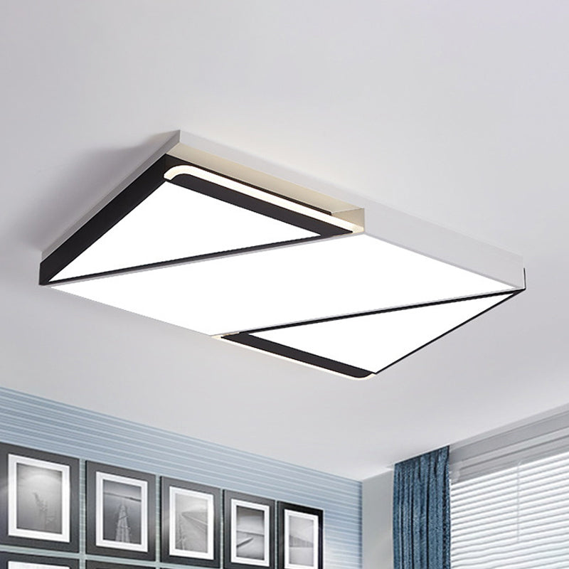 Simple Square/Rectangle Splicing Flush Light Iron Bedroom LED Ceiling Light Fixture in White/3 Color Light Clearhalo 'Ceiling Lights' 'Close To Ceiling Lights' 'Close to ceiling' 'Flush mount' Lighting' 1935065