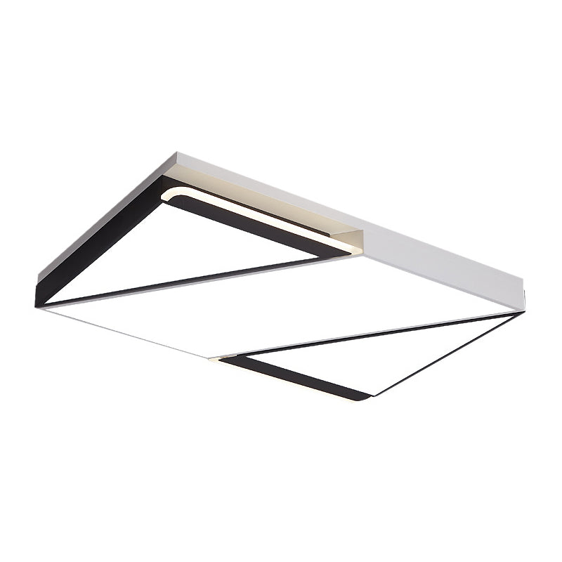 Simple Square/Rectangle Splicing Flush Light Iron Bedroom LED Ceiling Light Fixture in White/3 Color Light Clearhalo 'Ceiling Lights' 'Close To Ceiling Lights' 'Close to ceiling' 'Flush mount' Lighting' 1935066