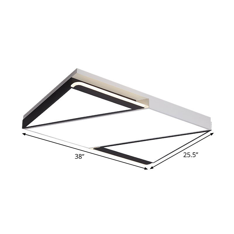 Simple Square/Rectangle Splicing Flush Light Iron Bedroom LED Ceiling Light Fixture in White/3 Color Light Clearhalo 'Ceiling Lights' 'Close To Ceiling Lights' 'Close to ceiling' 'Flush mount' Lighting' 1935067