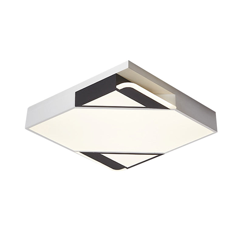 Simple Square/Rectangle Splicing Flush Light Iron Bedroom LED Ceiling Light Fixture in White/3 Color Light Clearhalo 'Ceiling Lights' 'Close To Ceiling Lights' 'Close to ceiling' 'Flush mount' Lighting' 1935070