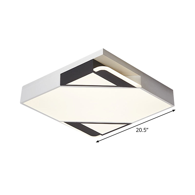 Simple Square/Rectangle Splicing Flush Light Iron Bedroom LED Ceiling Light Fixture in White/3 Color Light Clearhalo 'Ceiling Lights' 'Close To Ceiling Lights' 'Close to ceiling' 'Flush mount' Lighting' 1935072