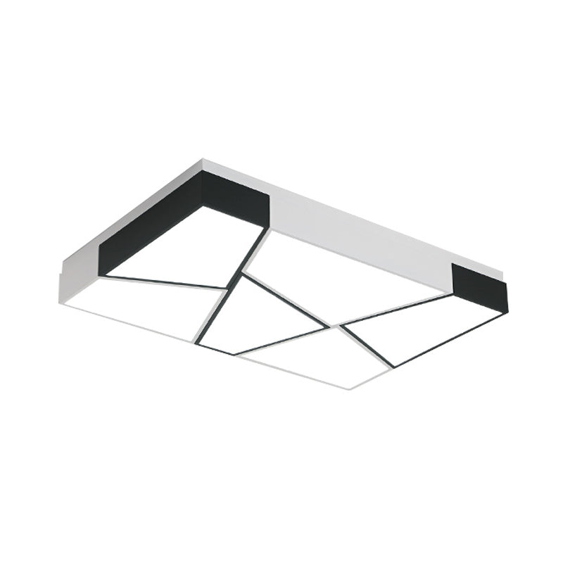 Acrylic Tangram LED Flush Mount Lamp Modern Black and White Square/Rectangle Ceiling Light in White/3 Color Light Clearhalo 'Ceiling Lights' 'Close To Ceiling Lights' 'Close to ceiling' 'Flush mount' Lighting' 1935086