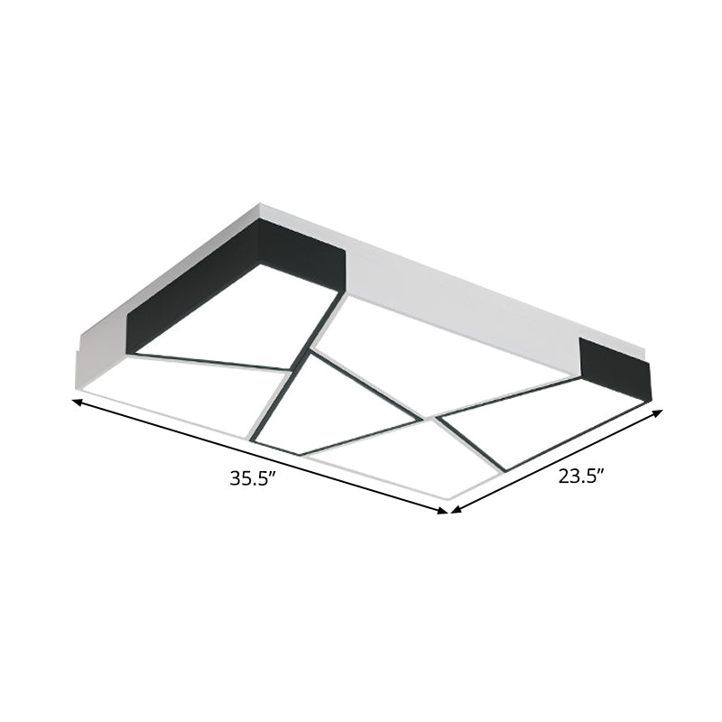 Acrylic Tangram LED Flush Mount Lamp Modern Black and White Square/Rectangle Ceiling Light in White/3 Color Light Clearhalo 'Ceiling Lights' 'Close To Ceiling Lights' 'Close to ceiling' 'Flush mount' Lighting' 1935087