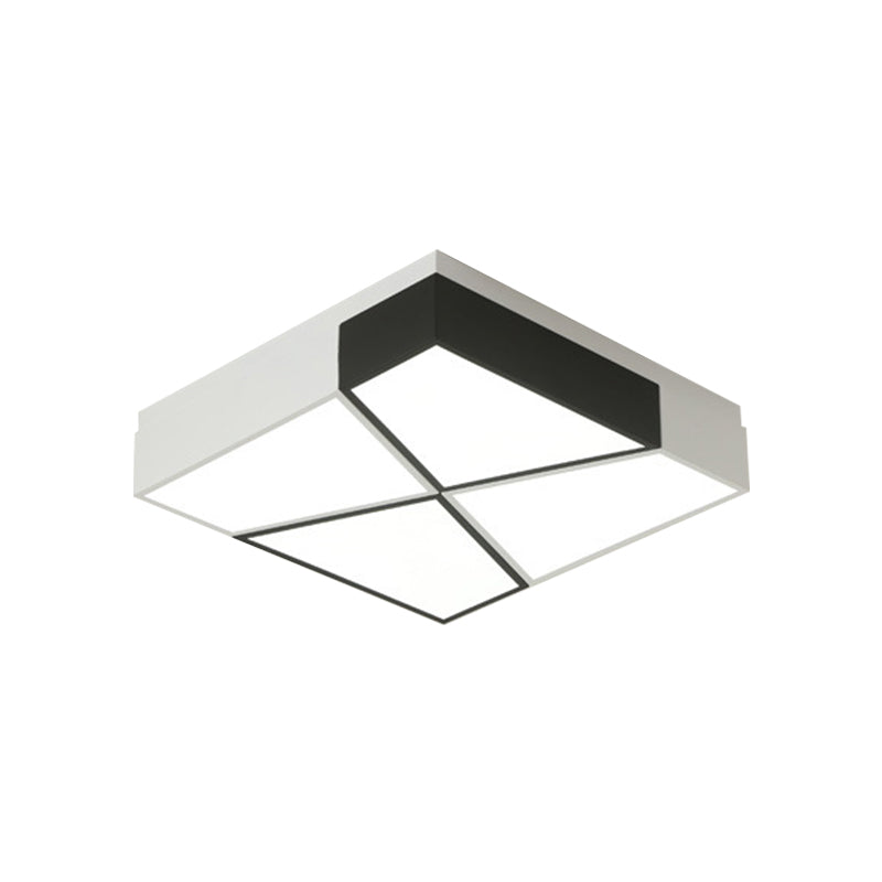 Acrylic Tangram LED Flush Mount Lamp Modern Black and White Square/Rectangle Ceiling Light in White/3 Color Light Clearhalo 'Ceiling Lights' 'Close To Ceiling Lights' 'Close to ceiling' 'Flush mount' Lighting' 1935090